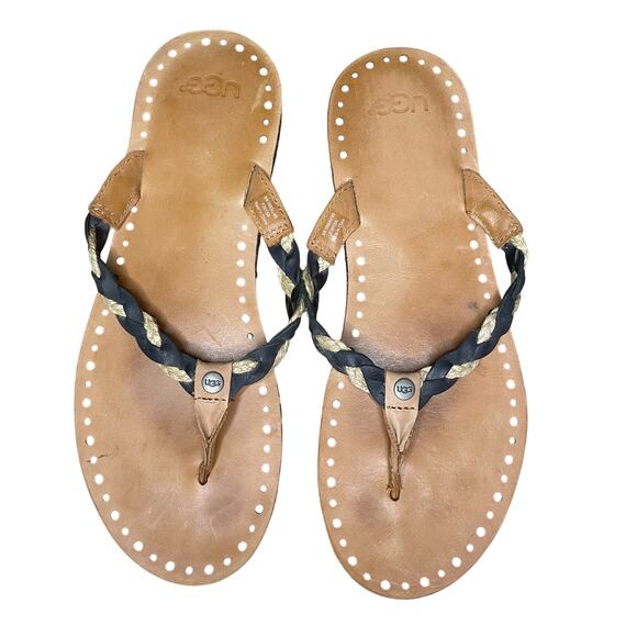 UGG Navie II leather braided flip-flops - Picture 2 of 5